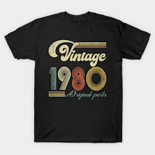 Retro Vintage 1980 44th Birthday Gift Men Women 44 Years Old T-Shirt